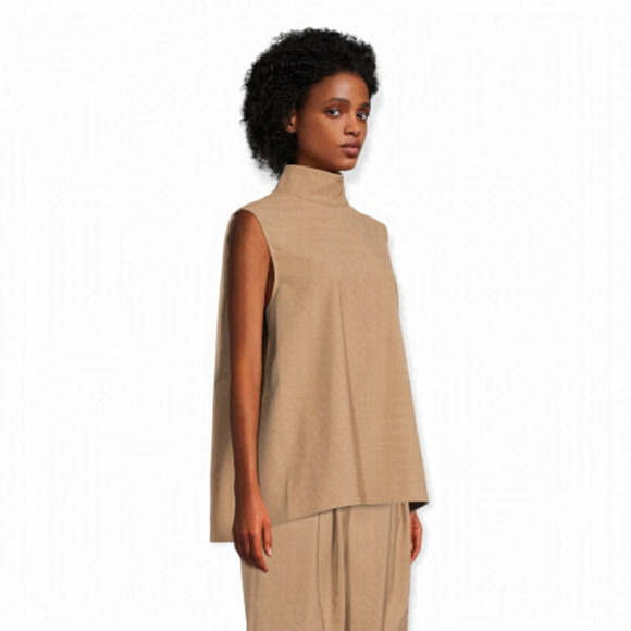 Le17septembre Wool Blend Lagenlook Mock Neck Sleeveless Tunic Size S Eu 34